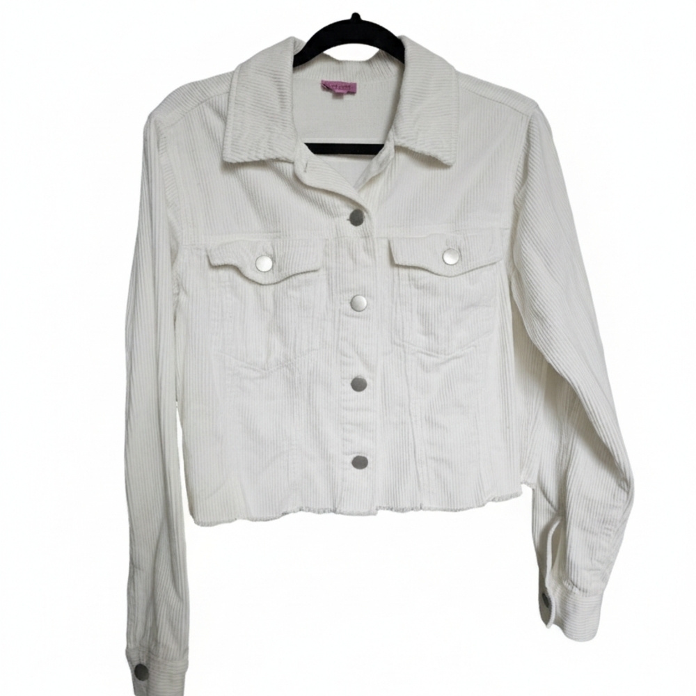 Francesca's Collections White Jean Corduroy Jacket